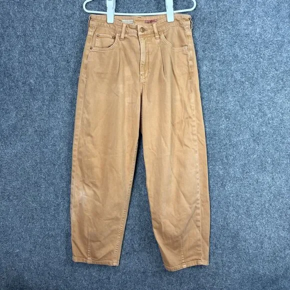 Pilcro The Breaker Pants Womens Size 28 Brown Relaxed High Rise Flawed - Picture 1 of 12